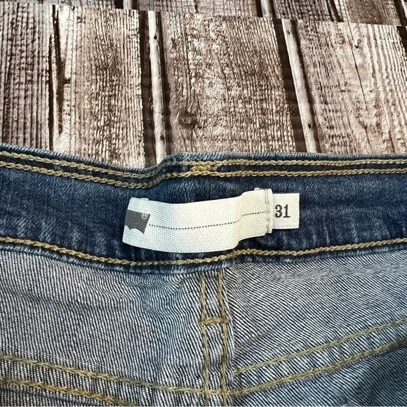 Levi’s Mid Wash Mid-Rise Stretch Jean Shortie Shorts size 31 - Picture 6 of 6